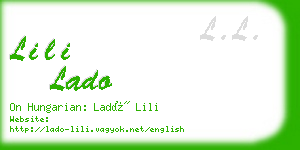 lili lado business card